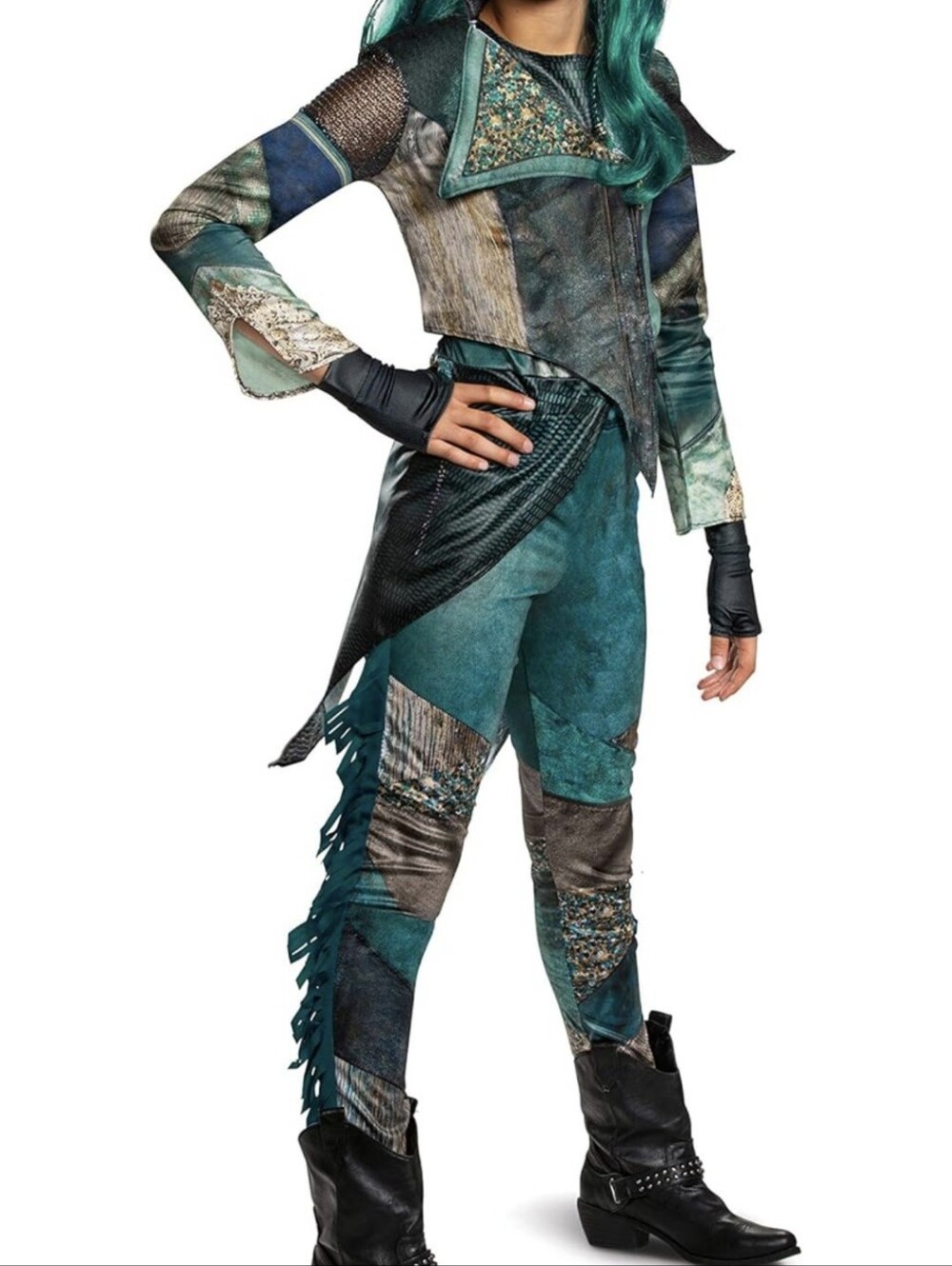 Disguise Disney Uma Descendants 3 Deluxe Girls' Costume, Teal, Medium (7-8)